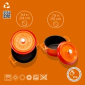 Lava Döküm 2x Trendy Serisi 5 Parça Tencere Seti  Turuncu thumbnail 3