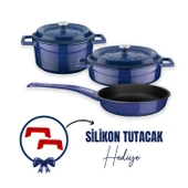 Lava Döküm 3x Trendy Serisi 6 Parça Tencere & Tava Seti  Mavi thumbnail 1