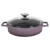 Lava Döküm Çok Amaçlı Yayvan Tencere. Glaze Serisi Çap(Ø)28cm.  Mor thumbnail 1