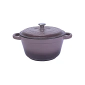 Lava Döküm Yuvarlak Tencere Döküm Demir Kapak New Heritage Serisi Çap(Ø)22cm.  Mor thumbnail 1
