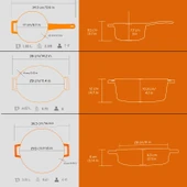 Lava Döküm 3X Edition Serisi Özel Koleksiyon Döküm Demir Tencere Seti Turuncu - 6