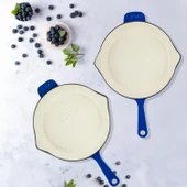 Lava Döküm 2X Edition Serisi Özel Koleksiyon Döküm Demir Tava Seti  Mavi thumbnail 8