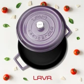 Lava Döküm Çok Amaçlı Yayvan Tencere. Trendy Serisi Çap(Ø)24cm.  Mor thumbnail 7