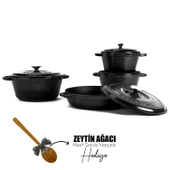 Lava Döküm 4X New Heritage Serisi Döküm Demir Tencere Seti  Siyah thumbnail 1