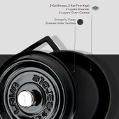 Lava Döküm Yuvarlak Tencere. Trendy Çap(Ø)20cm.  Siyah thumbnail 6