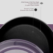 Lava Döküm Yuvarlak Tencere. Trendy Çap(Ø) 24cm.  Mor thumbnail 6