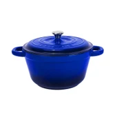 Lava Döküm Yuvarlak Tencere Döküm Demir Kapak New Heritage Serisi Çap(Ø)24cm.  Mavi - 1