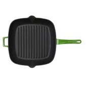 Lava Döküm Kare Izgara Tava Döküm Demir Yekpare Saplı Ölçü 28x28cm.  Yeşil thumbnail 2