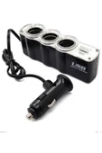 ASTRALED 10 ADET 3 Port 1 Usb Oto Araç Çakmaklık Çoğaltıcı Soket Çoklayıcı 12v - 2