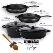 Lava Döküm 4X New Heritage Serisi Döküm Demir Tencere Tava Çeyiz Seti  Siyah thumbnail 1