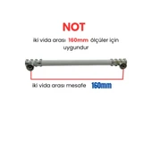5 Adet Metal Halka Çizgili Mobilya Çekmece Dolap Kulpu Krom-Beyaz 160mm - 2