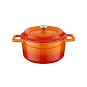 Lava Döküm Yuvarlak Tencere. Trendy Çap(Ø)20cm.  Turuncu - 1