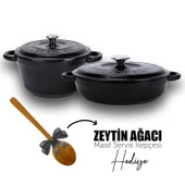 Lava Döküm 2X New Heritage Serisi Döküm Demir Tencere Tava Seti  Siyah - 1