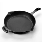 Lava Döküm Yuvarlak Kızartma Tavası Döküm Demir Yekpare Saplı. Çap(Ø)28cm  Siyah thumbnail 2