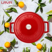 Lava Döküm Yuvarlak Tencere. Folk Çap(Ø) 22cm.  Kırmızı thumbnail 7