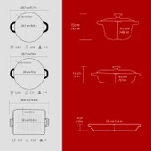 Lava Döküm 6X New Heritage Serisi Döküm Demir Tencere Tava Çeyiz Seti  Kırmızı thumbnail 6