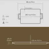Lava Döküm Dikdörtgen Çift Yön Izgara Hot Plate Döküm Demir Yekpare Çift Kulplu Ölçü 22x30cm. thumbnail 5