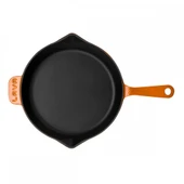 Lava Döküm Yuvarlak Kızartma Tavası Döküm Demir Yekpare Saplı. Çap(Ø)28cm  Turuncu thumbnail 3