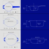 Lava Döküm 3X Edition Serisi Özel Koleksiyon Döküm Demir Tencere Seti  Mavi thumbnail 6