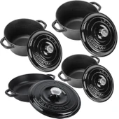 Lava Döküm 4X New Heritage Serisi Döküm Demir Tencere Seti  Siyah thumbnail 3