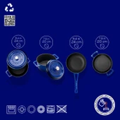 Lava Döküm 4x Trendy Serisi 7 Parça Tencere & Tava Seti  Mavi thumbnail 3