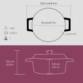 Lava Döküm Yuvarlak Tencere. Trendy Çap(Ø) 12cm.  Pembe thumbnail 6