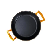 Lava Döküm Yuvarlak Sahan Döküm Demir Yekpare Çift Kulplu Çap(Ø)24cm.  Turuncu thumbnail 3