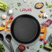 Lava Döküm Yuvarlak Sahan Döküm Demir Yekpare Çift Kulplu Çap(Ø)20cm.  Turuncu thumbnail 7