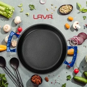 Lava Döküm Yuvarlak Sahan Döküm Demir Yekpare Çift Kulplu Çap(Ø)20cm.  Mavi thumbnail 7