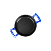 Lava Döküm Yuvarlak Sahan Döküm Demir Yekpare Çift Kulplu Çap(Ø)20cm.  Mavi thumbnail 3