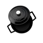 Lava Döküm Yuvarlak Tencere. Folk Çap(Ø) 22cm.  Siyah thumbnail 3