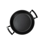 Lava Döküm Yuvarlak Sahan Döküm Demir Yekpare Çift Kulplu Çap(Ø)24cm.  Siyah thumbnail 3