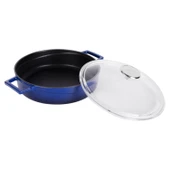 Lava Döküm Çok Amaçlı Yayvan Tencere. Glaze Serisi Çap(Ø)28cm.  Mavi - 2