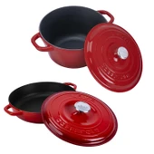 Lava Döküm 2X New Heritage Serisi Döküm Demir Tencere Tava Seti  Kırmızı thumbnail 2