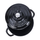 Lava Döküm Yuvarlak Tencere Döküm Demir Kapak New Heritage Serisi Çap(Ø)24cm.  Siyah - 3