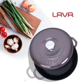 Lava Döküm Yuvarlak Çok Amaçlı Yayvan Tencere New Heritage Serisi Çap(Ø)28cm.  Mor thumbnail 7