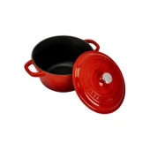 Lava Döküm Yuvarlak Tencere Döküm Demir Kapak New Heritage Serisi Çap(Ø)22cm.  Kırmızı - 2