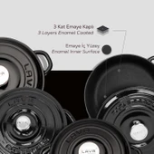 Lava Döküm 4X New Heritage Serisi Döküm Demir Tencere Seti  Siyah thumbnail 6