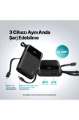 Ttec 2BB215S ReCharger Pro LCD 10.000 mAh PD 22,5W Lightning ve USB-C Dahili Kablolu Taşınabilir Hızlı Şarj Aleti - 3