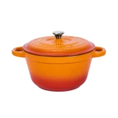 Lava Döküm Yuvarlak Tencere Döküm Demir Kapak New Heritage Serisi Çap(Ø)24cm.  Turuncu thumbnail 1