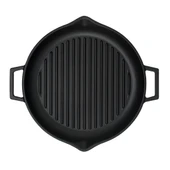 Lava Döküm Yuvarlak Izgara Tavası Döküm Demir Yekpare Çift Kulplu Çap(Ø)30cm. thumbnail 3