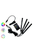 12 Led Ayak Altı Led Lamba Kumandalı Sese Duyarlı Çakmaklık Girişli Rgb Araç Içi Aydınlatma - 1