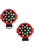 Offroad Sis Lambası 17 Power Ledli 51w Kırmızı Çerçeve Takım 12-48v / Lass289 - 1