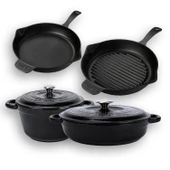 Lava Döküm 4X New Heritage Serisi Döküm Demir Tencere Tava Çeyiz Seti  Siyah thumbnail 2