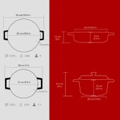 Lava Döküm 2x Trendy Serisi 5 Parça Tencere Seti  Kırmızı thumbnail 4