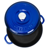 Lava Döküm Yuvarlak Çok Amaçlı Yayvan Tencere New Heritage Serisi Çap(Ø)28cm.  Mavi thumbnail 3