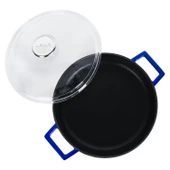 Lava Döküm Çok Amaçlı Yayvan Tencere. Glaze Serisi Çap(Ø)28cm.  Mavi - 3