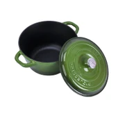 Lava Döküm Yuvarlak Tencere Döküm Demir Kapak New Heritage Serisi Çap(Ø)22cm.  Yeşil thumbnail 2