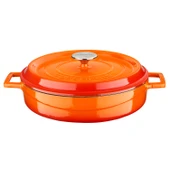 Lava Döküm Çok Amaçlı Yayvan Tencere Döküm Demir Yekpare Kulplu Edition Serisi Çap(Ø)28cm.  Turuncu thumbnail 1
