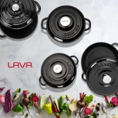 Lava Döküm 4X New Heritage Serisi Döküm Demir Tencere Seti  Siyah thumbnail 7